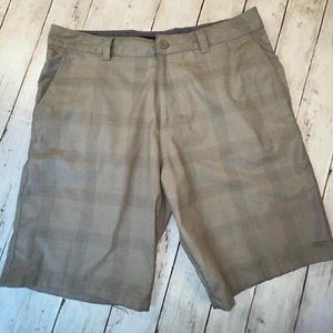 O'Neill Mens Casual Chino Shorts Size 34 Tan Glen Plaid Golf Skate Y2K - Picture 1 of 7