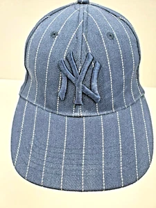N.Y. Yankees Baseball Cap Navy Blue With Pinstripe Pre Owned Hat - Picture 1 of 6