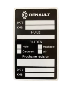 X5X10 X20 X50 X100 Etiquettes Vidange Autocollant Entretien Renault Huile Filtre - Picture 1 of 1