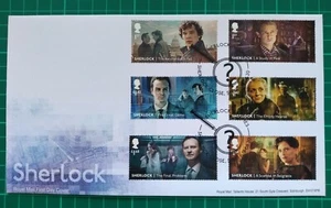 2020 SHERLOCK SET OF 6 Singles on FDC Sherlock Close ? Pmk : Sherlock Holmes - Picture 1 of 1