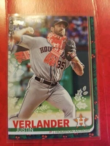2019 Topps Holiday Justin Verlander Scarf Super Short Print Variation SSP Astros - Picture 1 of 6