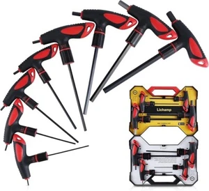 Lichamp T-Griff Inbusschlüssel-Set SAE, 8 Stück Schwerlast Standard langes T-Stück Hand - Bild 1 von 7