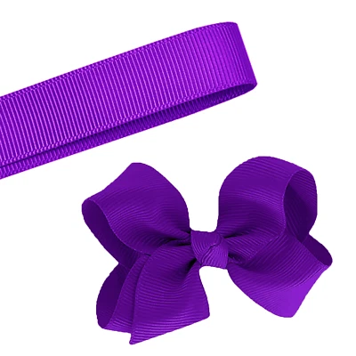 5 Yards Solid Purple Grosgrain Ribbon Yardage DIY Crafts Bows USA - Image 1 of 2