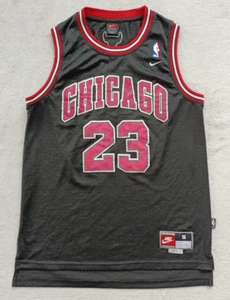 Chicago Bulls #23 Jordan Black Nike vintage Sewned NBA Basketball jersey size S - Picture 1 of 11