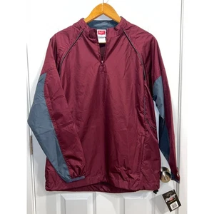 NWT Rawlings Mens Pullover Windbreaker Jacket Maroon Gray Colorblock Lightweight - Picture 1 of 6