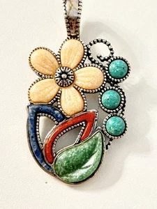 Carolyn Pollack American West Multi Gemstone Flower Enhancer - Picture 1 of 5