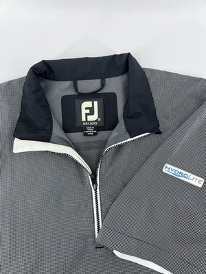 Footjoy Jacket Mens Small Gray White DryJoys Hydrolite Half Zip Pockets Rain - Image 1 of 4