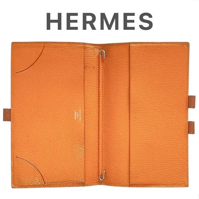 Hermes Agenda Vision Brown × Orange Leather 2007 Pocket Planner 17×10cm - Image 1 of 4