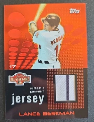 2004 Topps Finest All Star Fan Fest Lance Berkman Game-Worn Jersey Card #4 of 12 - Image 1 of 2