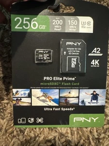 PNY 256GB PRO Elite Prime™ microSDXC Flash Memory 256GB, Black - Photo 1 sur 2