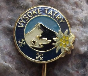 Vysoke Tatry High Tatra Mountains Edelweiss Flower National Park Ski Pin Badge - Picture 1 of 3