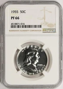 Medio dólar Franklin 1955 50c prueba NGC PF66 - Imagen 1 de 4