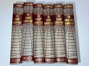 S. S. Van Dine Murder Mystery Lot of 6 Hardback Spider Web Collier Set - Picture 1 of 10