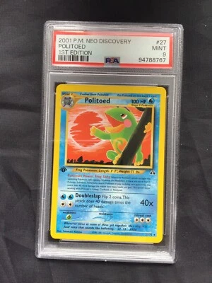 Pokemon Cards: 1st Edition Neo Discovery Rare: Politoed 27/75: PSA 9 - Image 1 of 4