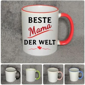 Tasse Muttertag Geburtstag Beste Mama der Welt Druck Geschenk viele Farben - Bild 1 von 3