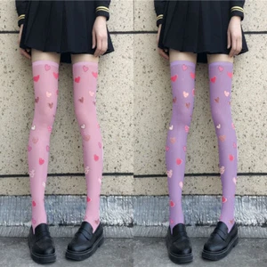 Women's Fashion Printed Japanese Lolita Cute Anime Knee Length Stockings New - Picture 1 of 19