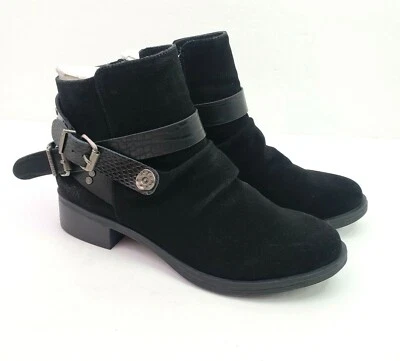 Botas botines al tobillo Blowfish Malibu veganas para mujer talla 6,5 negras con cremallera lateral con tiras Foto 1 de 4