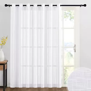 Cortinas Blancas Patio 100 X 84 Pulgadas Para Puerta Corredera Paneles Cortina - Picture 1 of 7
