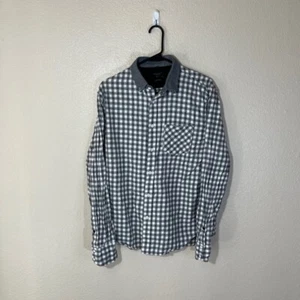 Rag and Bone Shirt Mens Large Slim Gray White Check Button Down Long Sleeve - Picture 1 of 5