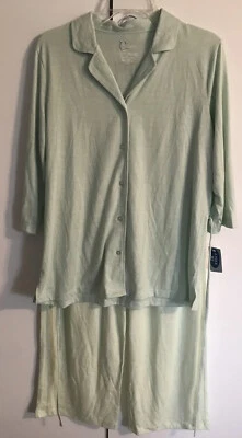 Classic Elements Womens Medium Green Pajama Set - Shirt And Pants NWT!! A22 - Image 1 of 4