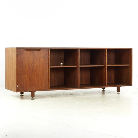 Jens Risom Mid Century Walnut Bookcase Credenza Cover
