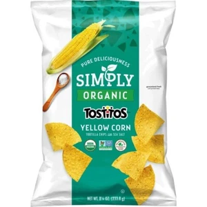 Tostitos Simply Organic YELLOW CORN Tortilla Chips Sea Salt 8.25 Oz. - Picture 1 of 5