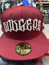 New Era Los Angeles Dodgers 9FIFTY Fitted Hat Crucifix Letters Burgundy
