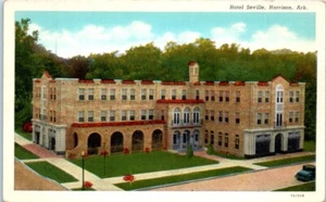 HOTEL SEVILLE Harrison, Arkansas AR lino - postal - Imagen 1 de 2