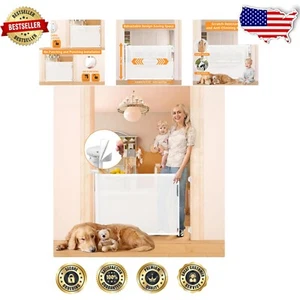 Adjustable No Drill Pet Gate - 35” Tall Retractable Safety for Home & Outdoors - Picture 1 of 11