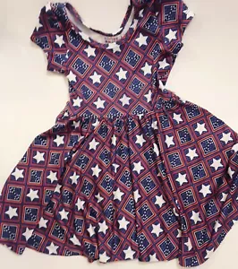 Dot Dot Smile Twirly Dress Patriotic Girls Printed Ballerina 2t size 2 stars c17 - Picture 1 of 6