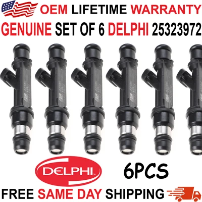 Inyectores de combustible Delphi x6 para Buick Century 2001, 2002, 2003, 2004, 2005 3,1 L V6 Foto 1 de 4