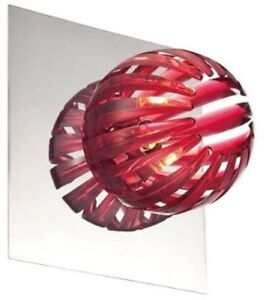 Eurofase 23203-020 Cosmo 1-Light Modern Wall Sconce, Chrome and Red Fixture