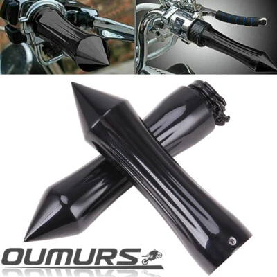 2x 1" Motorcycle Handlebar Hand Grips For Harley Softail Sportster Chopper Black - Image 1 of 4