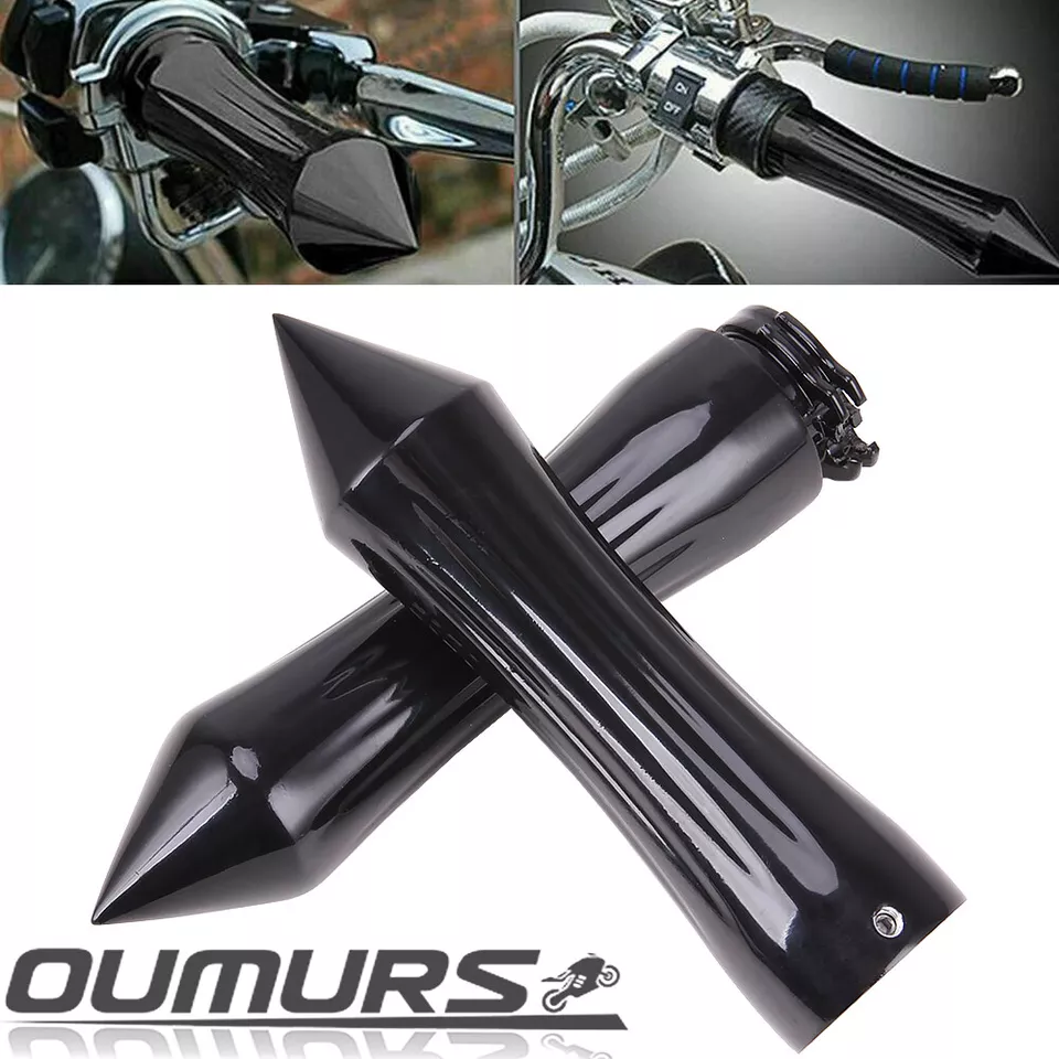 2x 1" Motorcycle Handlebar Hand Grips For Harley Softail Sportster Chopper Black - Image 1 of 4