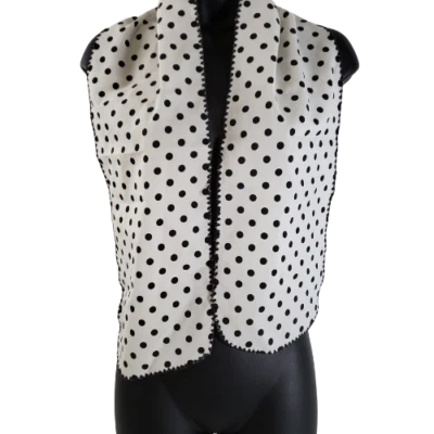 Unbranded Scarf Black and White Polka Dot Long Shawl 8/50" - Image 1 of 4