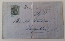 1857 S.CHIESA lettera FABRIANO-SENIGALLIA+BAJ 6+GRIGLIETTA AZZURRA-R86