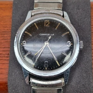 Vintage 1970 Caravelle Manual Wind Watch Silver-Tone Stainless Steel Japan - Picture 1 of 10