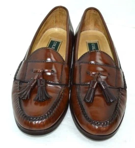 COLE HAAN BRAUNE HOCHWERTIGE ECHTLEDERSCHUHE MIT QUASTE GRÖSSE 7 D - Bild 1 von 9