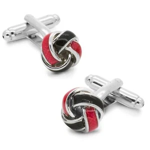 Gemelos Charles William nudo rojo negro retorcido plateado para todas las ocasiones - Imagen 1 de 3