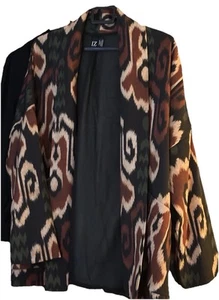 Izabel Of London black brown Boxy shrug geometric Jacket 12/14 NEW - Picture 1 of 8