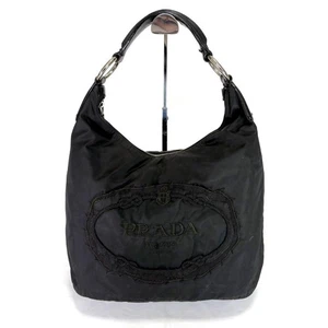 PRADA Prada Hobo Bag in Black Tessuto Nylon Tophandle bag Logo Ladies Women's - Picture 1 of 11