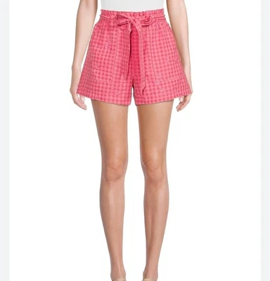 Time and Tru Shorts XL Pink Gingham country cowgirl women's picnic party - Image 1 of 4