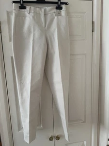 The White Company Women’s Slim Stretch Cream Trousers Size 8 - Picture 1 of 4