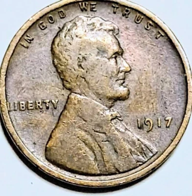 '1917 林肯 WHEAT Penny' 无完好标记 DD 错误,L 错误 — 第 1/4 张图片