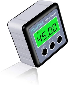 Digital Angle Gauge, Finder Magnetic Level Protractor, Silver - Picture 1 of 7