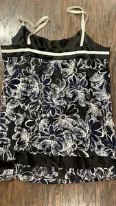 MARC JACOBS Women’s Blouse Medium Black Floral Straps - Picture 1 of 5