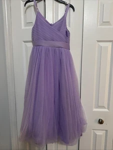 Glamulice Flower Girls Spaghetti Strap Tulle Dress Long A Line Size 10 - Picture 1 of 4