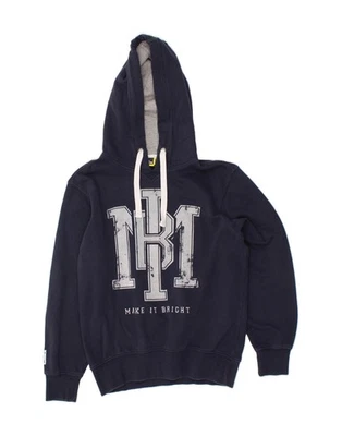 Moletom com capuz gráfico masculino DIADORA pequeno azul marinho algodão BY08 - Imagem 1 de 3