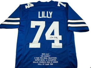 Bob Lilly signed handsigniert blau STAT Trikot JSA COA Dallas Cowboys Legende! - Bild 1 von 1