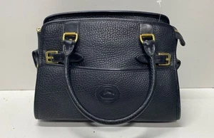 Dooney and Bourke Black Pebbled All Weather Leather Top Handle Bag - Picture 1 of 6